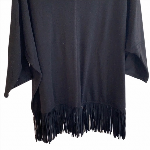 Black Faux Leather Fringe Boho Top Size XL - Picture 3 of 4